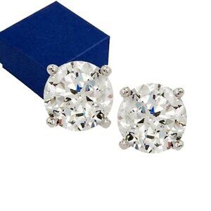 Diamonique .50ct Tw stud earrings Sterling silver post, clutch back, extras- NWT